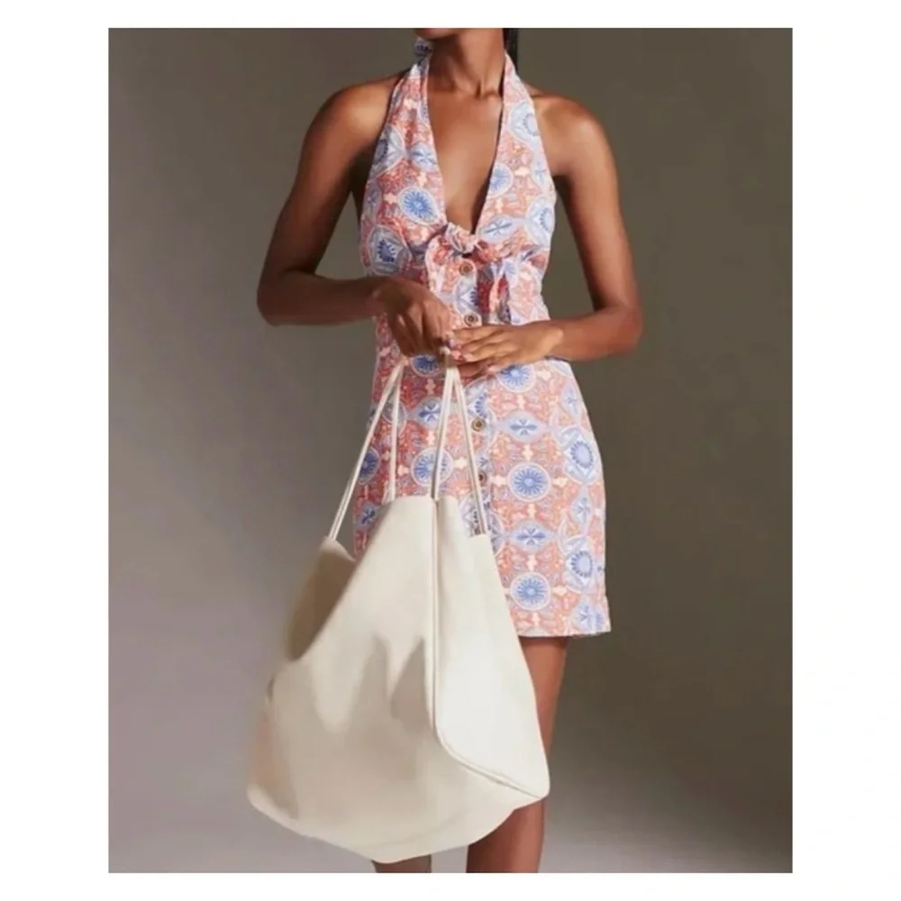 NWOT Anthropologie Maeve Buttondown Halter Mini Dress  Size Small - Picture 4 of 14